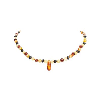 Collana per bebè “Shades of the Earth” in Ambra di 4 colori con pendente