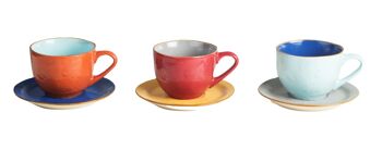 Tasses à café colorées avec soucoupe - Lot de 6 - 8