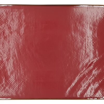 Piatto rettangolare rosso - 28 cm * 19,5 cm