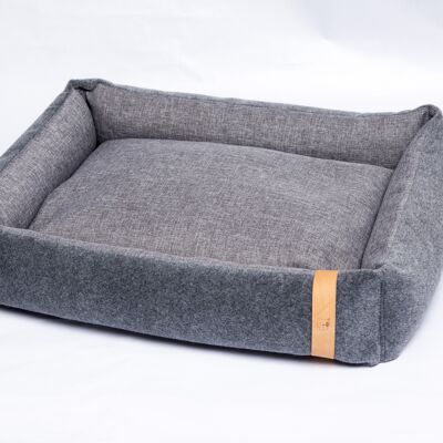 Bed Bobbie light grey felt/polyester fabric S