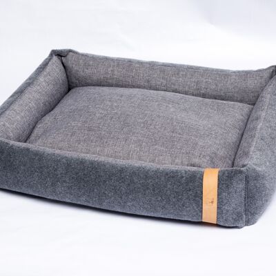 Bed Bobbie light grey felt/polyester fabric M