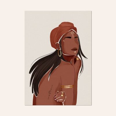 Illustrazione, cartoncino e poster femminile - "La Donna Selvaggia"