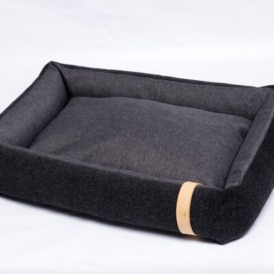 Bed Bobbie dark grey felt/polyester fabric L