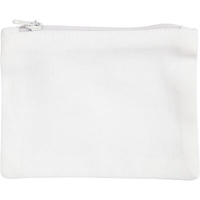 Trousse en tissu à customiser - 9 x 12 cm - Blanc