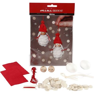 Mini Kit créatif de Noël - Personnages à suspendre - 8 cm- 2 pcs