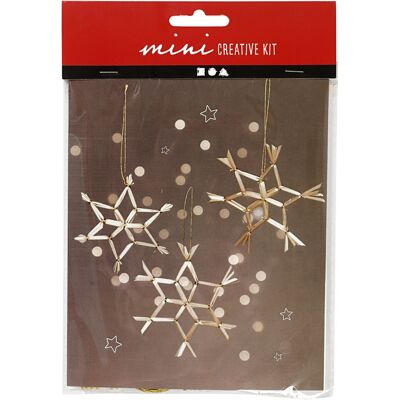 Mini Kit créatif de Noël - Étoiles en paille - 10 cm- 3 pcs