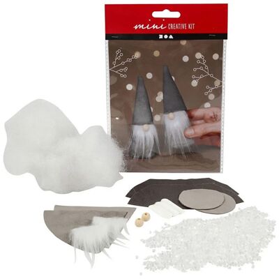 Mini Kit créatif de Noël - Lutins Gris - 12 cm - 2 pcs