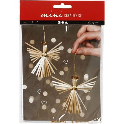 Mini Kit créatif de Noël - Anges en paille - 8 cm- 2 pcs