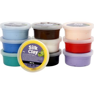 Kit Pâte à modeler Silk Clay - Multicolore - 10 pcs
