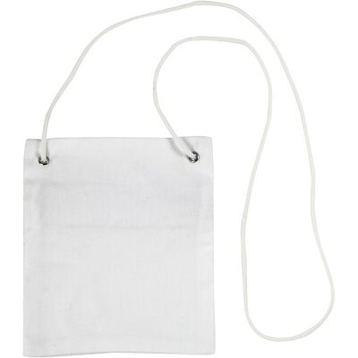 Petit sac en tissu coton à décorer - 13 x 15 cm - Blanc - 1 pce