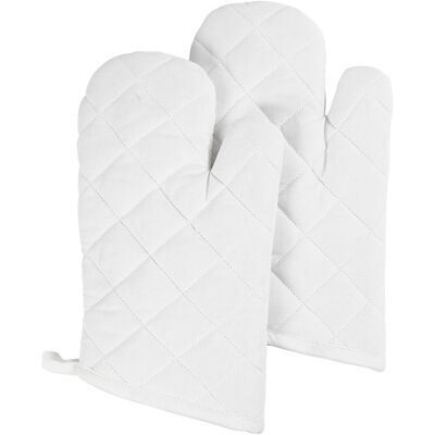 Lot de gants de cuisine à customiser - 18 x 28 cm - Blanc - 2 pcs