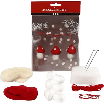 Mini Kit créatif de Noël - Champignons à feutrer - 5,5 cm- 3 pcs