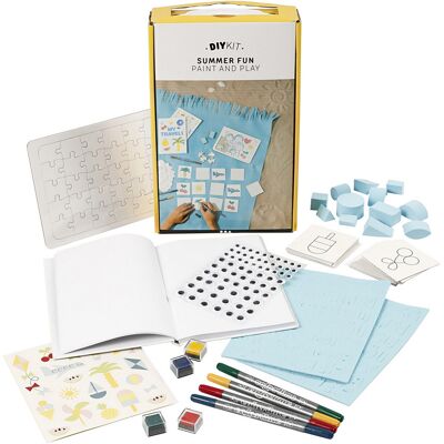 Kit créatif custo papier - Carnet, puzzle et jeu de mémoire à décorer