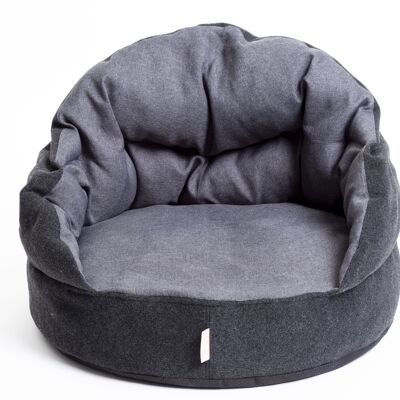 Bed Benji natural felt dark grey S