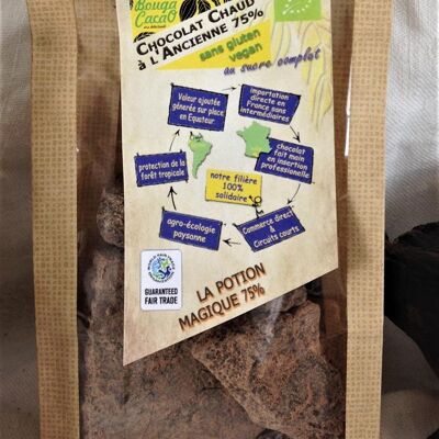 Hot chocolate bag, 75%, 150g