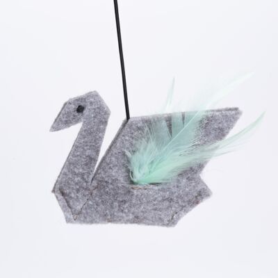 Felt origami swan catnip removable