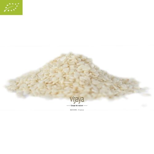 Graine de Sésame Blanc Dépelliculée - PAKISTAN - 25 kg - Bio* (*Certifié Bio par FR-BIO-10)