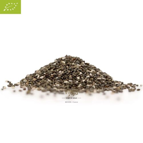 Graine de Chia (Salvia hispanica) Noire - PARAGUAY - 25kg - Bio* (*Certifié Bio par FR-BIO-10)