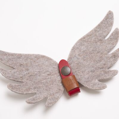 felt angel wings red leather