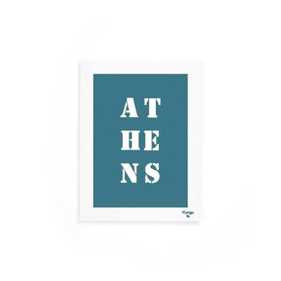 Affiche "Athènes" bleue