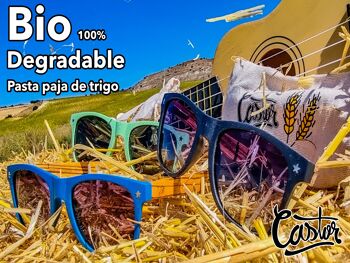 LUNETTES DE SOLEIL façon – paille bio – bleu 2