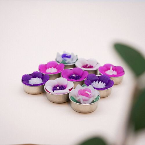 Big Assorted Pink Flower Scented Tealight Set