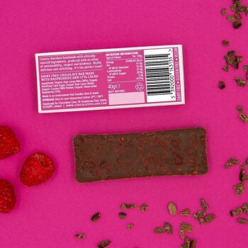 Chocolatey Clare Vegan "Really Framboise" Barre de chocolat irlandais, sans produits laitiers et sans gluten 3