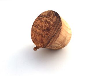 Pot en bois d'olivier avec couvercle et cuillère 4