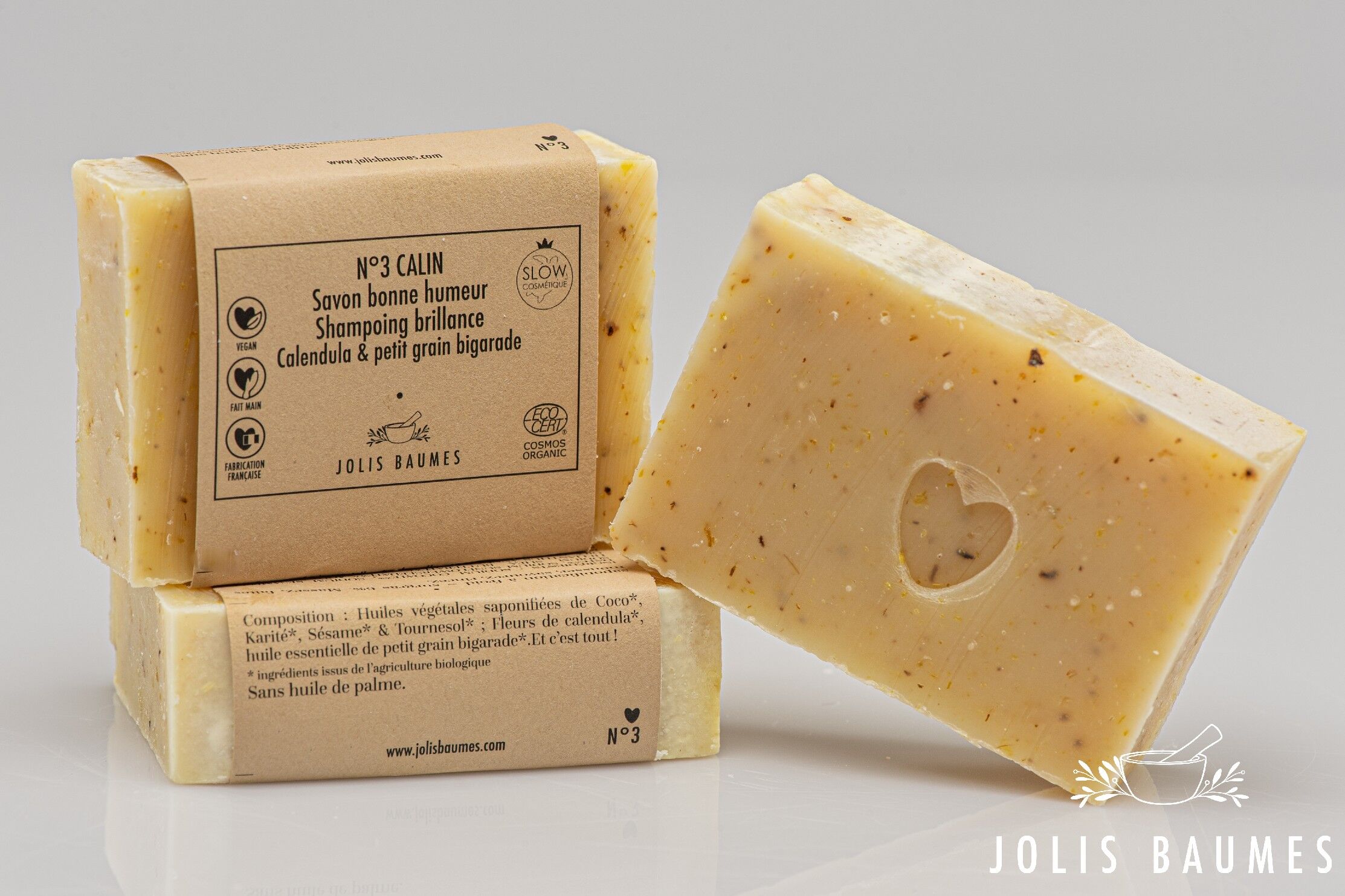 CALIN Sapone per pelli normali - Calendula bio Francia - Sapone con cuore