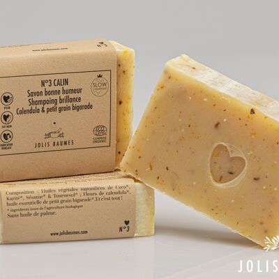 CALIN normal skin soap - Organic calendula France - Soap with heart