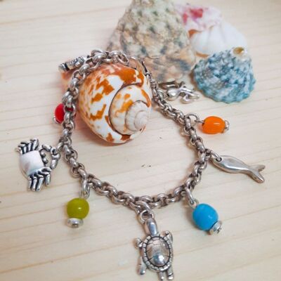 Pulsera cadena con colgantes mar