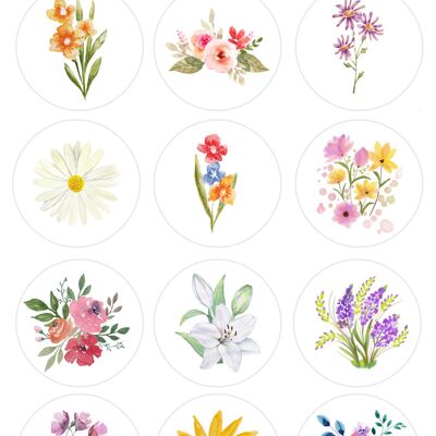 Blumen | Aufkleberbogen Fripperies