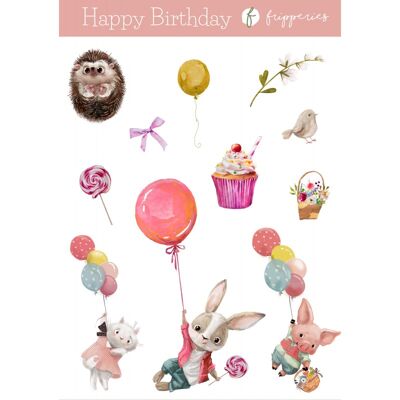 Birthday | Sticker sheet Fripperies