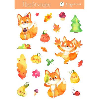 Autumn foxes | Sticker sheet Fripperies