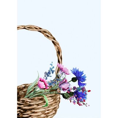 Mand met bloemen | Kaart Fripperies