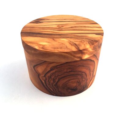 Jar with lid made of olive wood