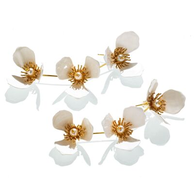 Boucles d'Oreilles Fleur de Pommier Triple