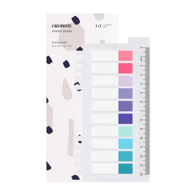 Wildberry Half | Ordinate 200 Stück Haftstreifen | Transparente Haftnotizen | sticky notes | Index Tabs klebezettel | Beschreibbare Haftmarker pastell | stationary supplies | Bücher zubehör