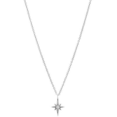 POLE STAR SLV. Collar plata de ley, estrella polar, zirconitas.