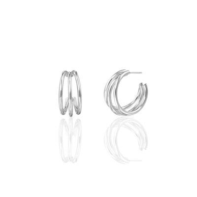 Pendientes TRIPLE HOOP plata