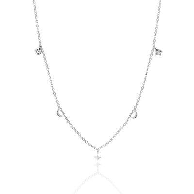 Collar STAR SUN MOON plata