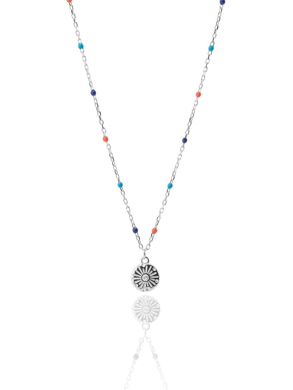 Buy wholesale MULTICOLORS SLV. Sterling silver necklace, medal.