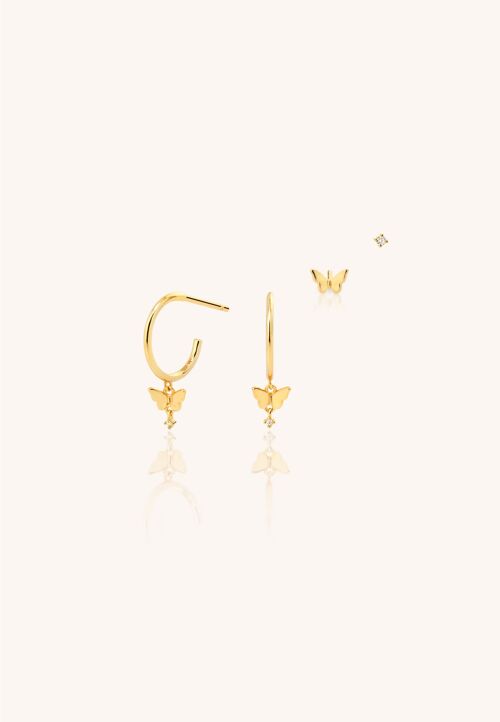 Pendientes SET MARIPOSA CZ oro