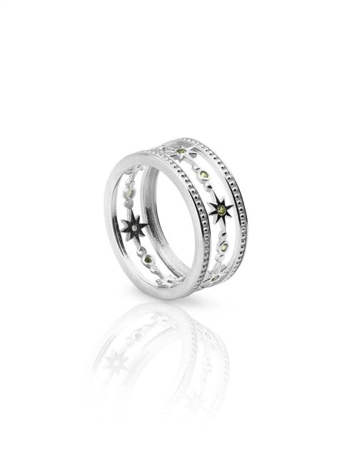 Anillo WIDE STARS plata