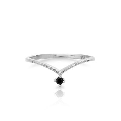 Anillo BLACK LACE plata