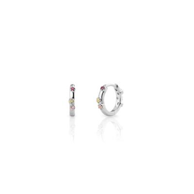 Pendientes MINI AQUAREL PINK plata