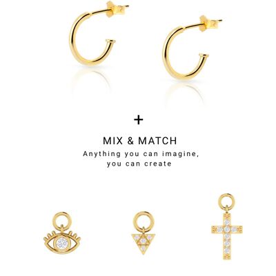 Pendientes CHARMS CRUZ oro