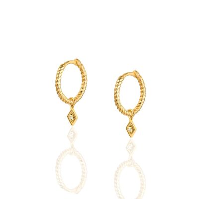 Pendientes ROMBO TWIST oro