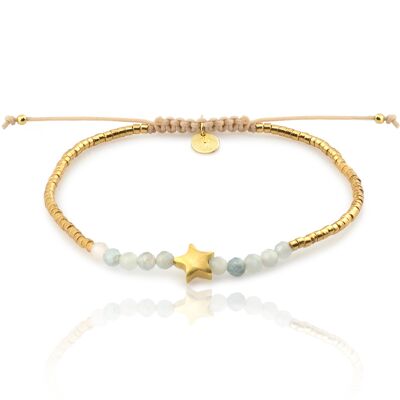 Pulsera AMAZONITA ESTRELLA oro