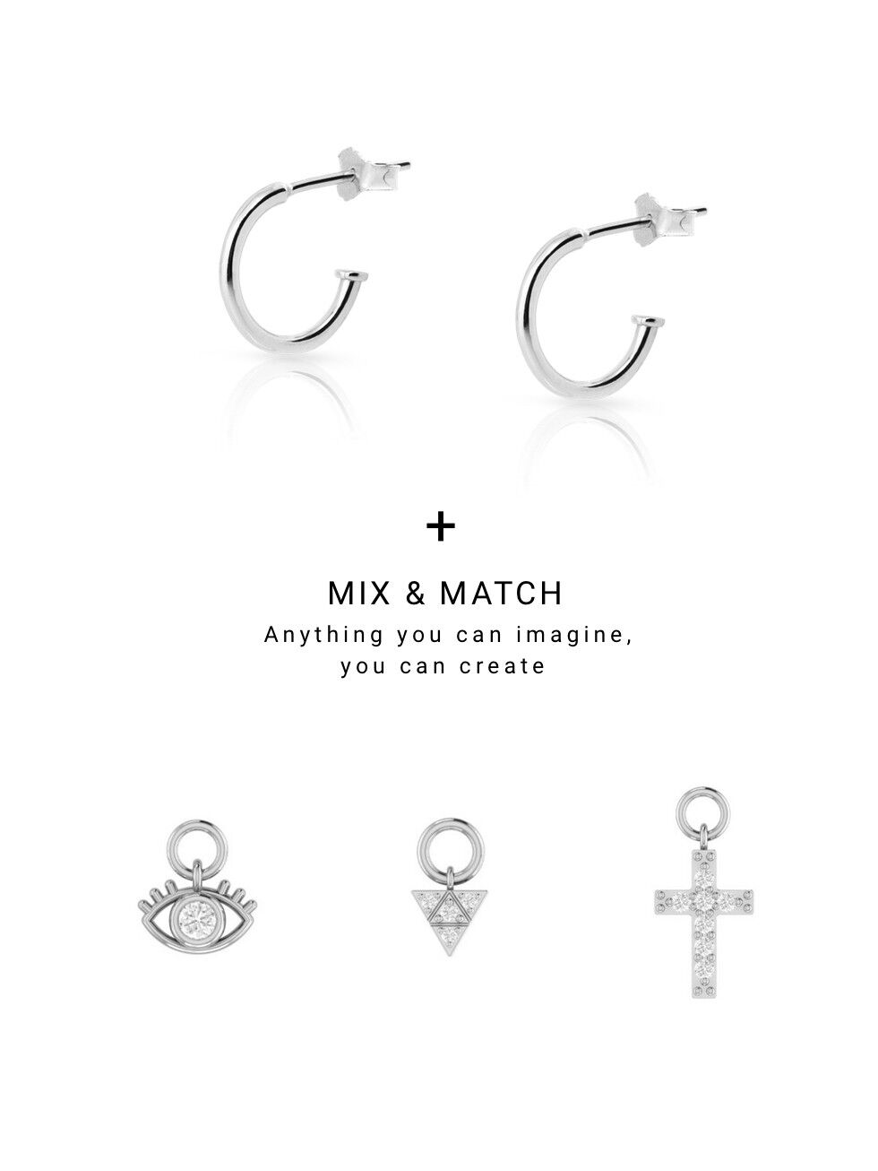 Orecchini in argento CHARM CROCE